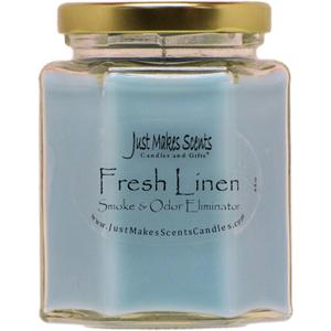 Fresh Linen Scented Smoke and Odor Eliminator Candle - Odor Eliminating Scented Candles for Home - Neutralizes Cigarette, Food, and Pet Smells - Hand Poured in The USA