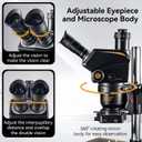 Trinocular Stereo Microscope, 6.8X-68X Zoom,WF10x23 Wide Field Eyepieces,