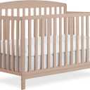 Dream On Me Odelle 5-in-1 Convertible Full-Size Baby Crib in Almond Butter, GreenGuard Gold & BSA Converts to Toddler, Day & Full-Size Bed, Sustainable Pinewood, 3 Mattress Heights, 54.7"L x 29.3"W x 40.2"H