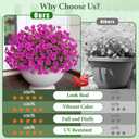14 x Yastouay Artificial Flowers for Outdoors, 14 Bundles Fake Outdoor Flowers, UV Resistant Artificial Plants & Flowers for Decoration, Fuchsia Realistic Morning Glory for Outdoor Porch Garden Decoration
