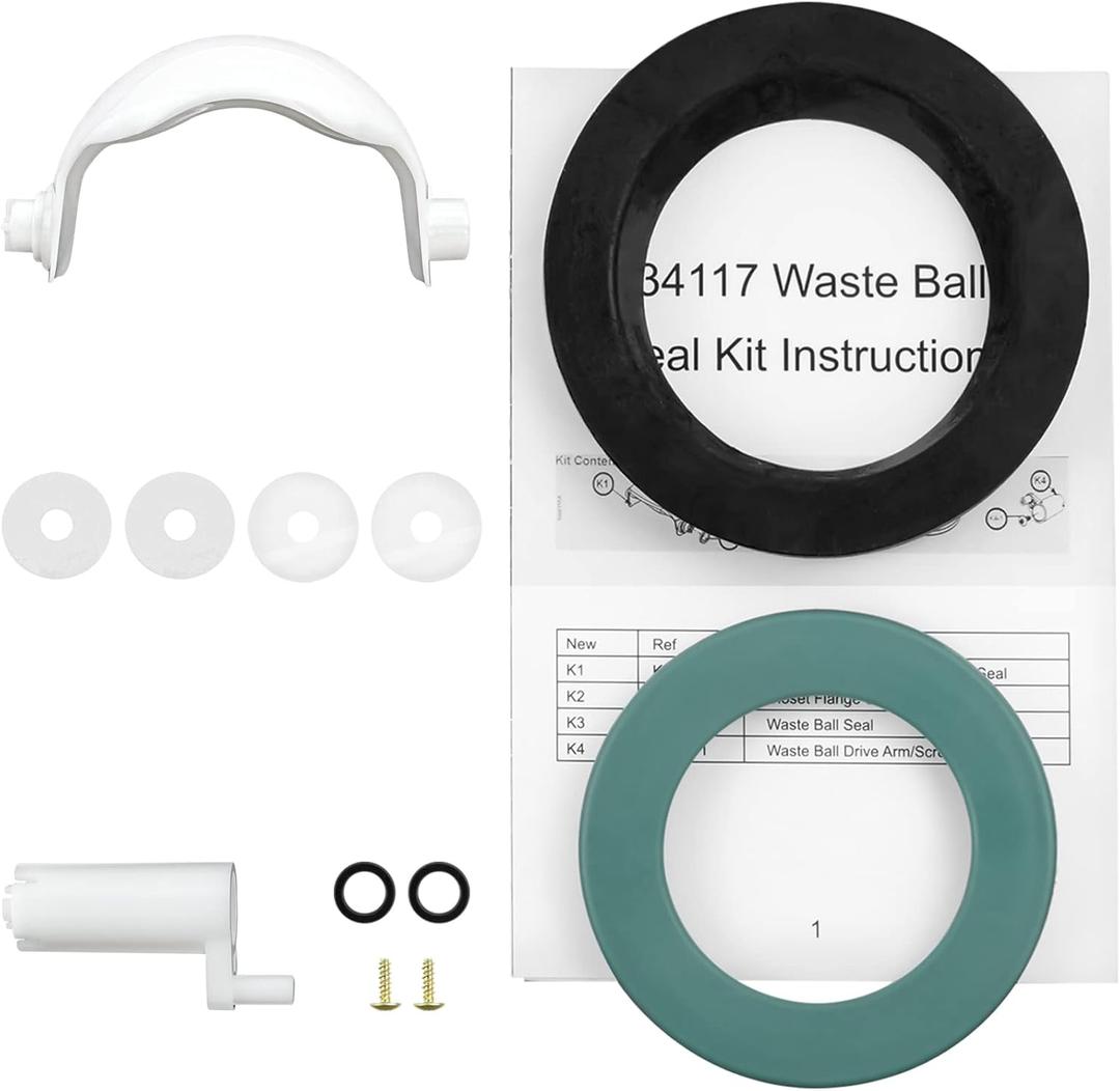 34117 Waste Ball Kit Compatible with Thetford Aqua Magic Style II, Style Lite, Style Plus Toilet, Includes Drive Arm, Replaces 34120, 34117, with Professional Installation