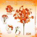 2 x SHareconn 20 Bundles Artificial Fall Flowers for Outdoors Decoration, Fake Silk Daisy Realistic Faux Plants UV Resistant for Planter Home Porch Patio Autumn Indoor Outside Decor, Sunset Red Orange