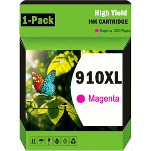 910XL Ink Cartridges Use for Printers OfficeJet Pro 8010e 8015e 8020e 8024e 8025e 8028e 8035e 3JB41AN (LP-910XL Magenta)