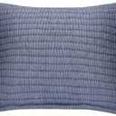 ELEGANT LIFE HOME Cotton Yarn Dyed Chambray Collection Cotton Fill Channel Stitch Washed Standard Pillow Sham Blue Color, 20 x 26+1.75 Flange (1Piece)