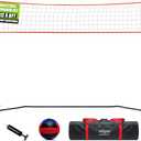 12FT Freestanding Volleyball Training Net for Indoor, Outdoor or Backyard, Portable Volleyball Practice Net with Height Adjustable, Ball and Carry Bag for Hitting or Serving Drills