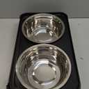 COMESOON Elevated Dog Bowls for Small Medium Dogs, 3 Height Adjustable Raised Stand with 2 Thick 6" Stainless Steel Food Bowls, Non-Slip Feeder Adjusts to 2.75", 6", 7.5", Black