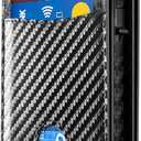 2026 Wallet for Men - RFID Blocking [Functional & Practical] Bifold Slim Minimalist Credit Card Holder Pop Up Wallet Metal Case with Cash Slot, Front Pocket with ID Window, Gift Boxed (Carbon Fiber)