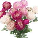 6 Pcs Artificial Flowers Silk Peony Rose Single Stem Peony Artificial Flowers Faux Peony Bouquet Floral Arrangements Bundle Fake Flowers Bulk for Table Centerpiece Wedding Farmhouse Home (Pink)