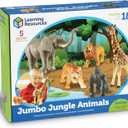 Learning Resources Jumbo Jungle Animals, Animal Toys for Kids, Safari Animals, 5 Pieces, Ages 18 months+