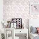 2 x Safiyya 118"x17.3" Pink Floral Wallpaper Peel and Stick Wallpaper Modern Contact Paper Peel and Stick Self Adhesive Pink and White Wall Paper for Bedroom Vinyl Rolls