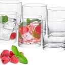 Heat-Resistant Drinking Glasses Set of 6 Double Fashioned Glass Lowball Tumblers 13.8oz Made From Premium Borosilicate All Crystal-Clear Water Cups (High borosilicate, Lowball)