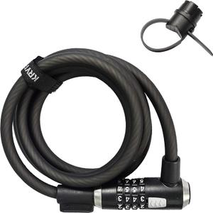 Kryptonite KryptoFlex Bike Lock Cable, 2FT/6FT/10FT Long 12mm Thick Heavy Duty Braided Steel Cable Anti-Theft Security Lock for Outdoor Equipment, Combination/Key Bike Lock