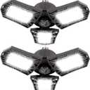 LED Garage Lights - 6000 Lumen 6500K Daylight 60W, Three Leaf Led Garage Ceiling Lights, Pack of 2