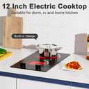 2 Burner Electric Cooktop 220V - 12 Inch Built-in Electric Stove Top 3000W, Radiant Electric Stovetop with 9 Power Level, Knob Control, Auto Shut Down Protection, 220-240V Hard Wired (No Plug)