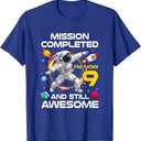 9Th Birthday Astronaut 9 Years Old Outer Space Birthday T-Shirt,Medium