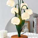 Flower Table Lamp, Vintage Lily Desk Lamp with 3 Color Modes, Cute Cottagecore Night Light for Bedroom, Bedside Table, Dorm, Aesthetic Home Decor, Mothers Day Gift for Mom, Birthday Gift for Women