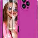 FireNova Designed for iPhone 16 Pro Case, Silicone Upgraded [Camera Protection] Phone Case, Soft Anti-Scratch Microfiber Lining Inside, 2024, Dark Fuchsia