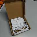 10Ft Extension Cord with Multiple Outlets, Flat Plug Surge Protector Power Strip 10 Ft Long Cord, 8 Outlets & 4 USB Ports (2 USB C), Desk Charging Station for Home Office, College Dorm Room Essentials