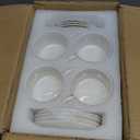 Classic White Porcelain 6.6oz Tea Cup and Saucer Set - 8 pieces cups and Saucers Set with gold trim, Elegant and Versatile for Daily Use, Gift