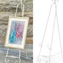 Large Easel Stand for Display, Heavy Duty Metal Easel for Wedding Sign, Mirror, Picture, White Easel, 16" W X 25" D X 57" H, No Assembly Required