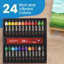 Acrylic Paint Set  24 Bold Colors Acrylic Paint Tubes for Adults - Non-Toxic Paint Sets for Canvas, Wood, Fabric & More  Smooth, Fast-Drying, High-Pigment Formula, 0.4 oz Each