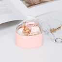 2 x LETURE Creative Heart Shaped Ring Gift Box with Flower, Velvet Earrings Jewelry Case, Jewellry Display Box for Wedding, Engagement, Proposal, Birthday and Anniversary (Pink)