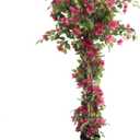 5 Feet Artificial Bougainvillea Tree with Flowers in Plastic Pot Faux Blooming Tree for Decor Indoor or Outdoor Home Office, 1 PCS