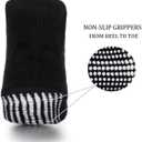 Zaples Baby Non Slip Grip Ankle Socks with Non Skid Soles for Infants Toddlers Kids Boys Girls (Black, S)