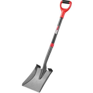 Heavy Duty Transfer Shovel Flat Square Shovel Garden Spade with Fiberglass Handle for Construction Landscaping Gardening, 43 inches