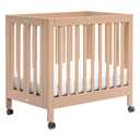 Babyletto Origami Mini Portable Folding Crib with Wheels in Canyon, 2 Adjustable Mattress Positions, Greenguard Gold Certified