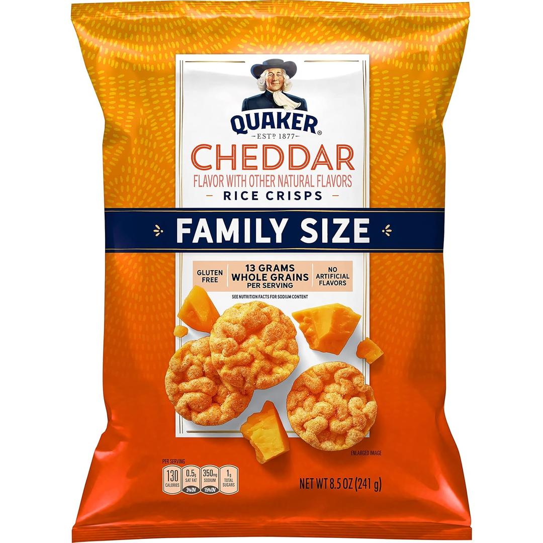 Quaker Rice Crisps Cheddar, 8.5 Oz, Dec 15 26