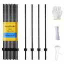 Metal Fence Post 4 Feet Black Pack of 20 U Post for Wire Fence