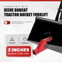 ECOTRIC Clamp On Trailer Hitch 2" Ball Mount Receiver Adapter Bucket Trailer Hitch Competible with Deere Bobcat Tractor Bucket Forklift