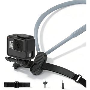 KINGJOY Action Camera Neck Mount, Flexible Silicone POV Neck Holder with Anti-Shake Chest Strap, Quick Release Magnetic Adapter Compatible with Hero 13/12, Action 5/4 & 360 Cameras for Vlogging