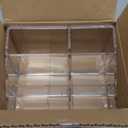 STORi Clear Plastic Vanity Makeup Organizer | 6-Compartment Holder for Brushes, Eyeshadow Palettes, & Beauty Supplies | Curved Front Design | Made in USA