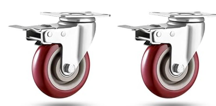 Apllamo 3" Casters Set of 3 Heavy Duty Quiet Casters, Max Load 2000LBS. Suitable to do Soft Wheels for cart, Glide Quietly and Protect The Floor, casters Set of 3 Heavy Duty.