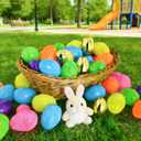 518 Easter Eggs, 2.36" Fillable Bright Colors Plastic Easter Eggs Empty Include 18 Golden Eggs, Easter Themed,Easter Basket Stuffers,Classroom Prize Supplies, 2.36 inches tall, 1.7 inches wide