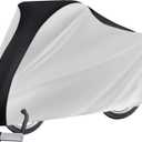 Puroma Bike Cover for 1 bike, 190T Outdoor Waterproof Bicycle Covers Rain Sun UV Dust Wind Proof with Lock Hole for Mountain Road Electric Bike (Silver & Black) (79'' L x 28'' W x 43'' H)