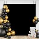 SaitiMade Black Square Backdrop Cover, 6.6x6.6 FT Spandex Wedding Square Arch Cover, Square Backdrop Stand Cover for Birthday Party Ceremony Baby Shower Banquet Decoration