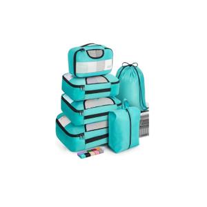 Veken 6 Set Packing Cubes for Kids & Toddler, Airplane Travel Essentials, Beach Vacation & Road Trip Suitcase Organizer Bags Set for Luggage Green Teal