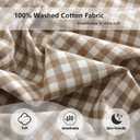 Aryeleay 2 Pack Taupe White Plaid Ruffle Throw Pillow Covers, 100% Cotton Gingham Checkered Farmhouse Decorative Pillow Shams for Bed/Sofa-18 x18