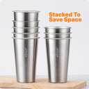 VINUR 20 oz Stainless Steel Cups 8 Pack Pint Tumbler Stackable Metal Drinking Glasses for Travel, Camping, Outdoors