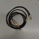 Replacement Cable Compatible with Hifiman HE4XX, HE-400i (The Latest Version with Both 3.5mm Plug) Headphones 3.5mm / 6.35mm to Dual 3.5mm Jack Male Cord 1.2m/4ft