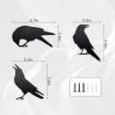 Set of 3 Metal Raven Statues - Gothic Crow Decor for Outdoor Fence Topper, Garden, and Halloween Displays | Fake Crow Ornament for Witchy Garden Decor Yard, Patio & Lawn | Unique Halloween Raven Gift