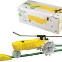 Nelson Rain Train 13,500 Square Feet Cast Iron Outdoor Lawn Traveling Water Sprinkler for Yard, and Garden, with Auto Shut Off, Yellow