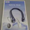 Portable Neck Fan with 6000mAh USB - Rechargeable Battery, Ultra-Light Bladeless Neck Fan LED Display, 360 Cooling Wearable Fan, 3 Speeds (Black)