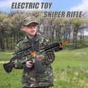 Automatic Sniper Rifle with Scope for Soft Guns Darts with 2 Magazines, Foam Blaster with 100 EVA Soft Bullets, Realistic Electric MachineToy for Boy 8-12 Age, Birthday Gift for Kid Adult