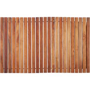 Nordic Teak 100% Solid Teak Wood String Mat - Indoor and Outdoor Use - Non-Slip Wooden Platform for Sauna, Pool, Hot Tub Flooring Decor and Protector (Oiled Finish, 31.4" x 19.6")