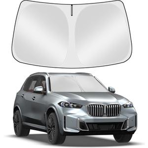 Windshield Sunshade for BMW X5 2019-2025 2026 Front Window Sun Shade Custom Sunscreen Double Layers Design, Silver