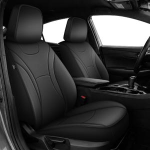 AOMSAZTO Car Seat Covers Full Set Custom Fit for Toyota Prius 2023 2024 2025 2026 Faux Leather Seat Protector Vehicle Cushion Covers Black